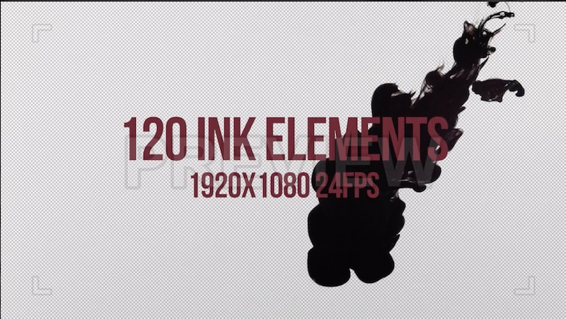 120个墨水元素包 水墨视频素材