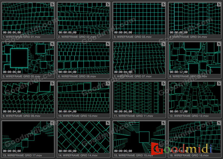 Mapping映射素材 线框网格方块素材20个