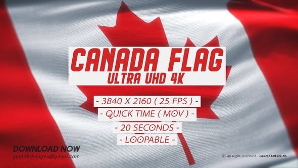 加拿大国旗-4K视频素材